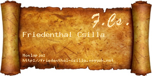 Friedenthal Csilla névjegykártya